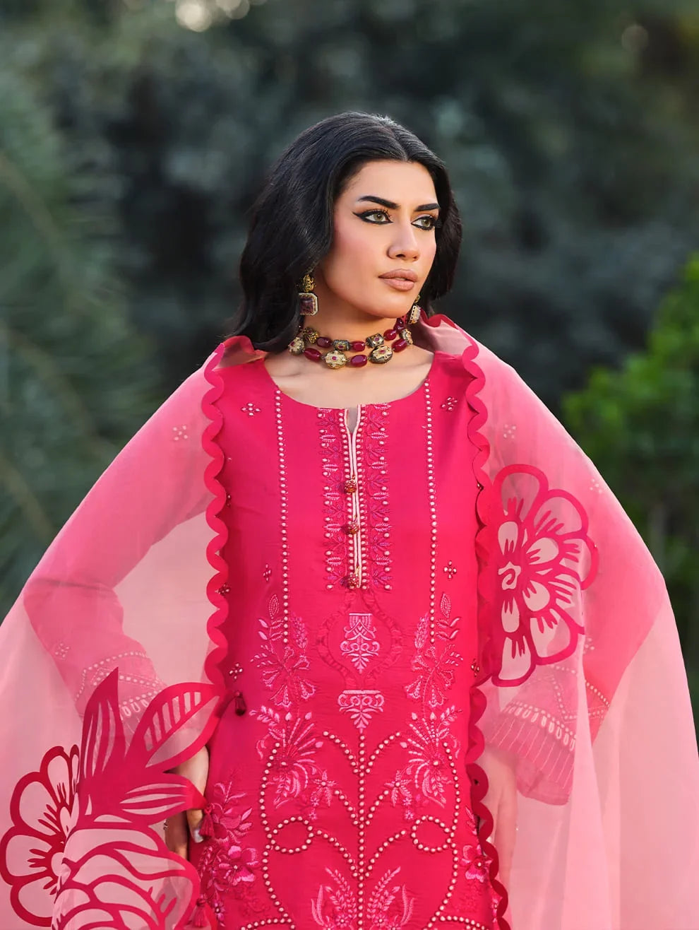 MLL-06 CRIMSON ROSE Unstitched 3 Piece Luxury Lawn