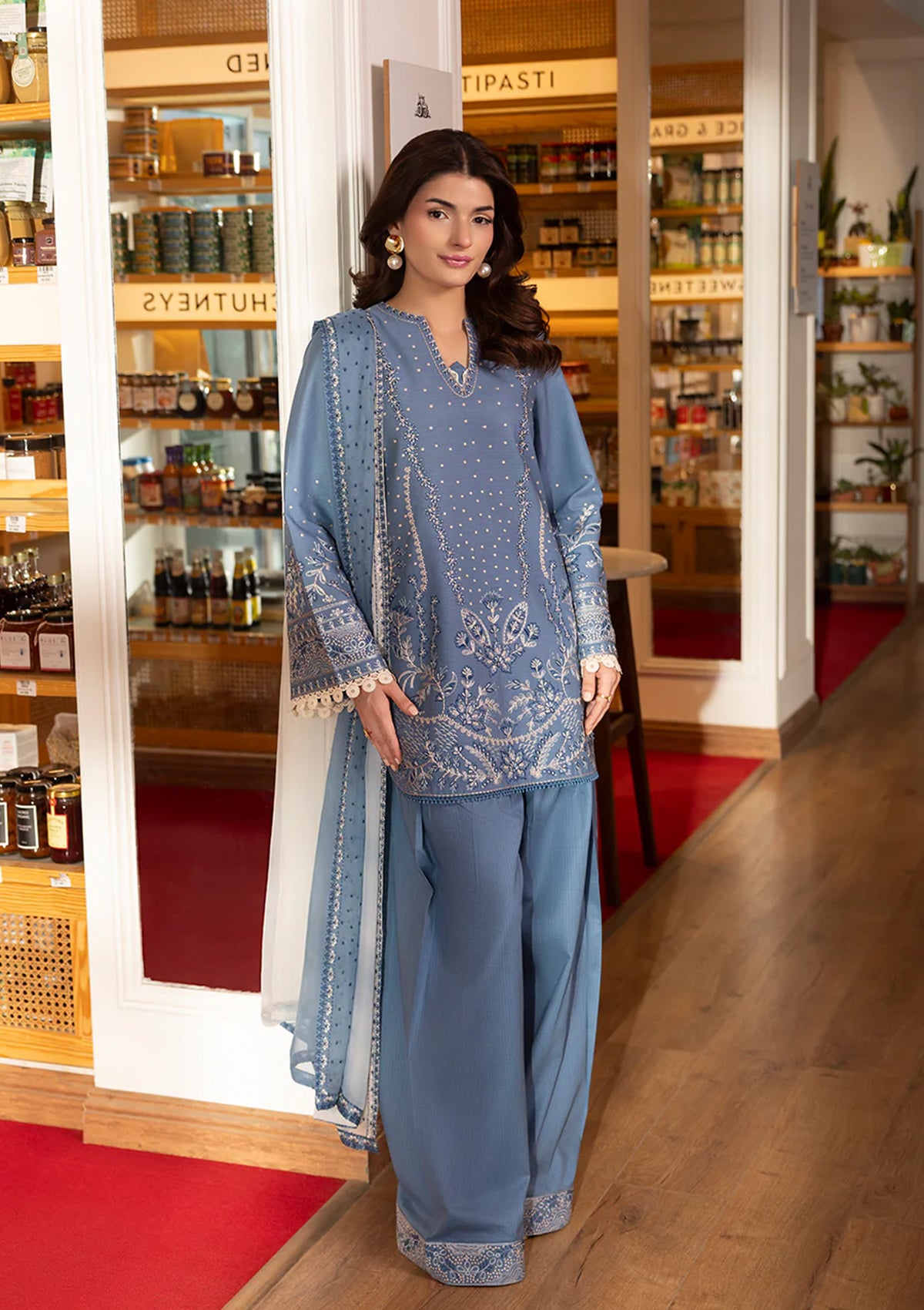 Vie - Stitched 3 Piece Embroidered Lawn