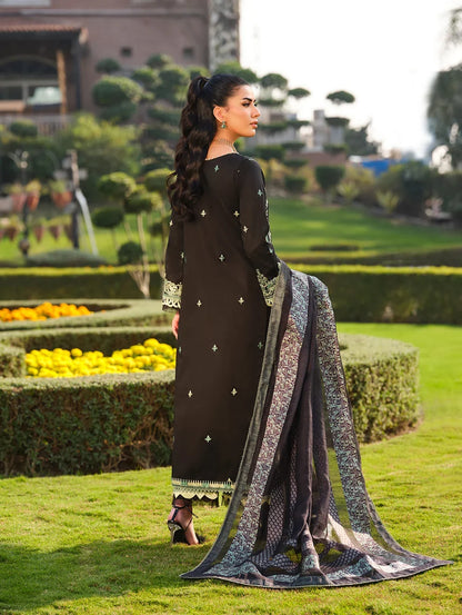 MLL-01 EMERALD NOIR Unstitched 3 Piece Luxury Lawn
