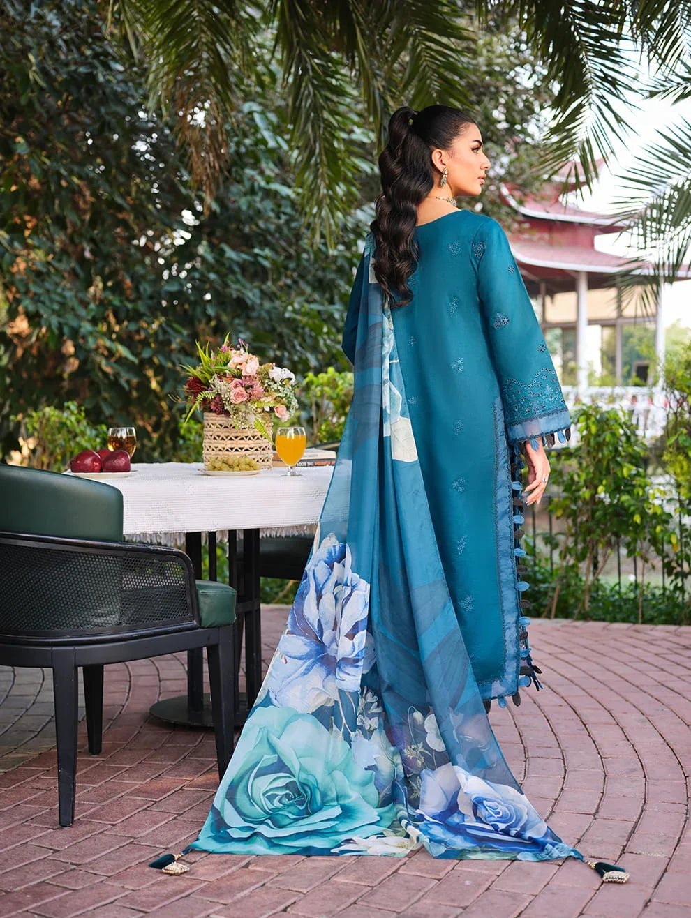 MLL-03  AZURE BLOSSOM Unstitched 3 Piece Luxury Lawn