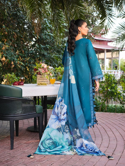 MLL-03  AZURE BLOSSOM Unstitched 3 Piece Luxury Lawn