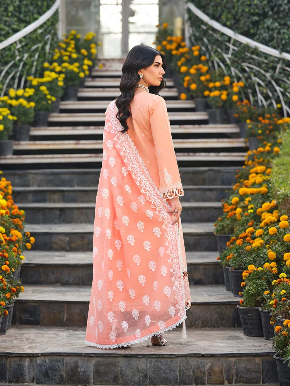 MLL-02  BLUSH GARDENIA Unstitched 3 Piece Luxury Lawn