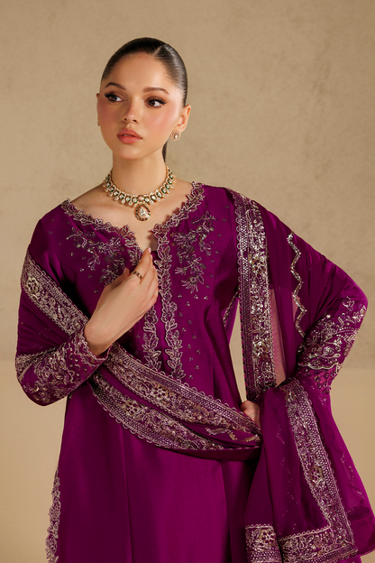 UE-736 Embroidered Sheesha Silk
