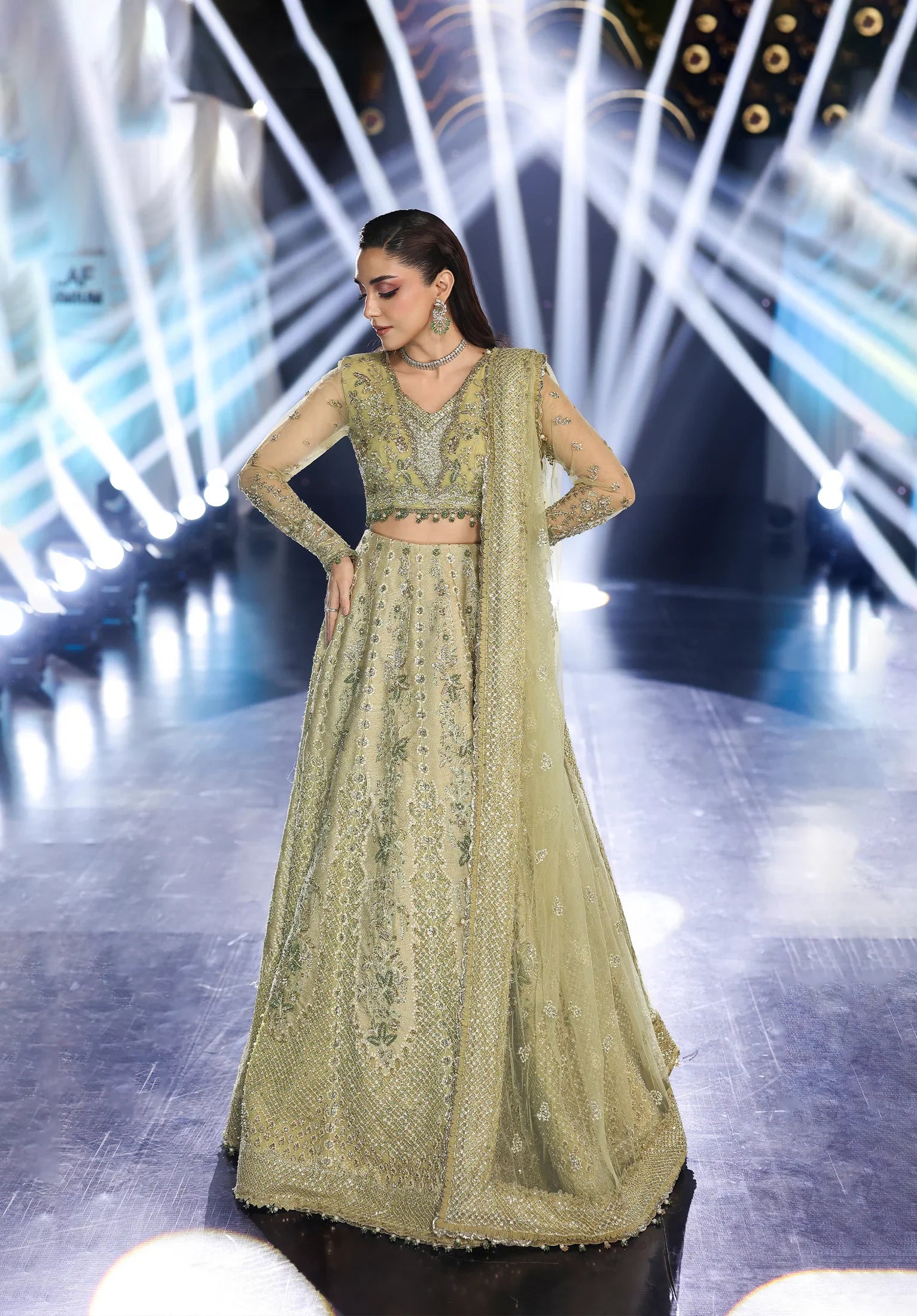 Elegant dress  MINT MAJESTY from STARDOM - FORMAL HANDWORK '25
