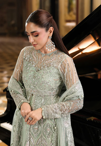 Close up image of  DIANA EMBROIDERED POLY NET HAND EMBELLISHED YOCK.
