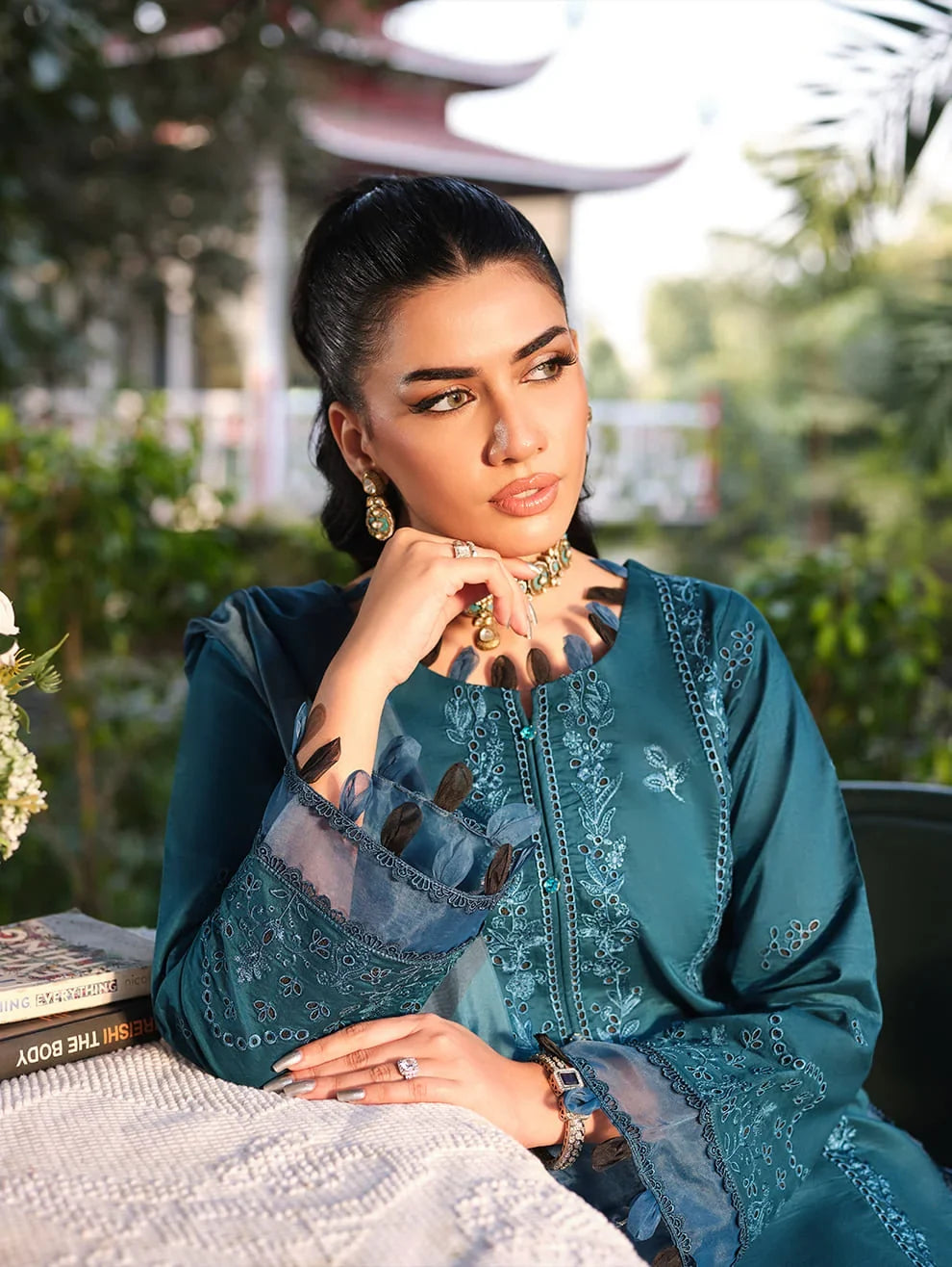 MLL-03  AZURE BLOSSOM Unstitched 3 Piece Luxury Lawn
