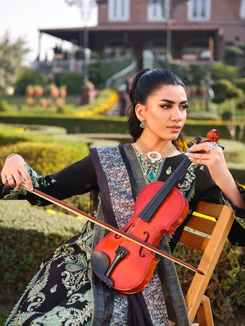 MLL-01 EMERALD NOIR Unstitched 3 Piece Luxury Lawn