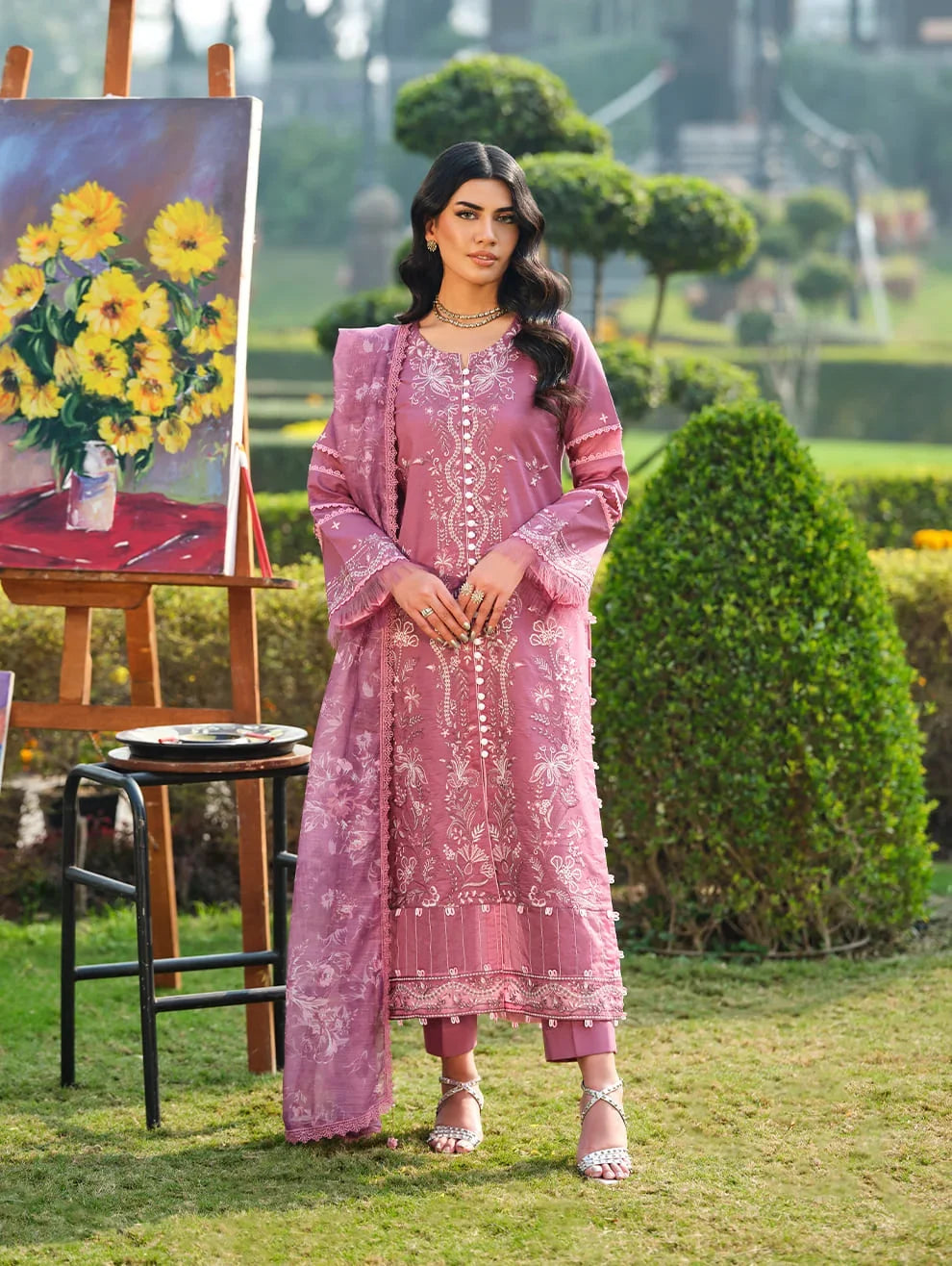 MLL-05 DUSKY ROSE WHISPER Unstitched 3 Piece Luxury Lawn