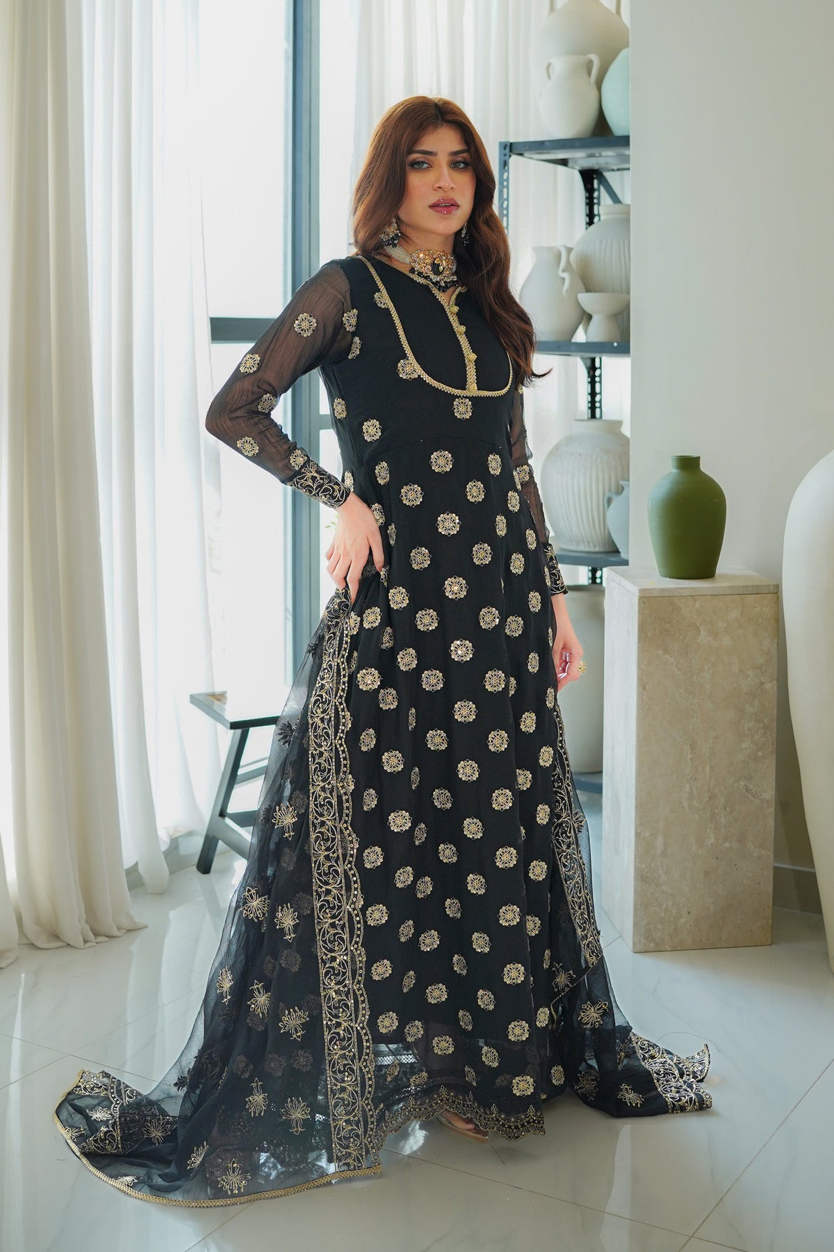 MEHERBANO Unstitched 3 piece Chiffon suit